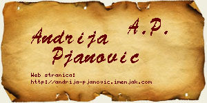 Andrija Pjanović vizit kartica